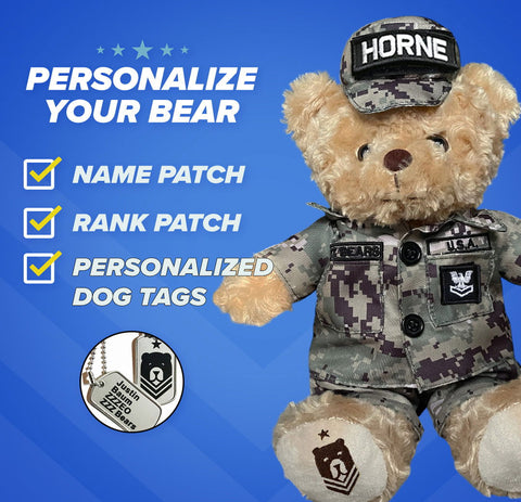 Sailor Sleeptight - Navy Teddy Bear Cammo - ZZZ BEARS -