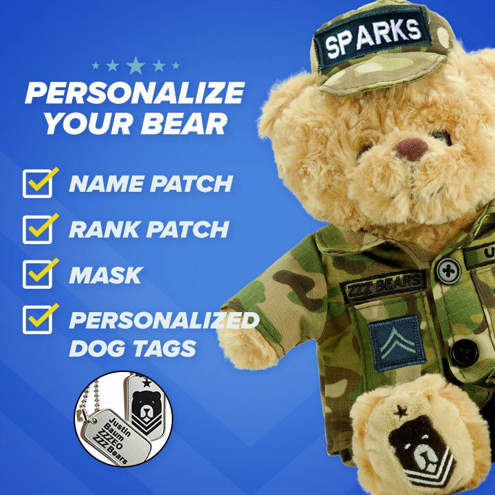 Sgt. Sleeptight -  Army Teddy Bear - ZZZ BEARS - 